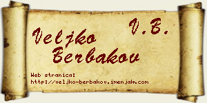 Veljko Berbakov vizit kartica
